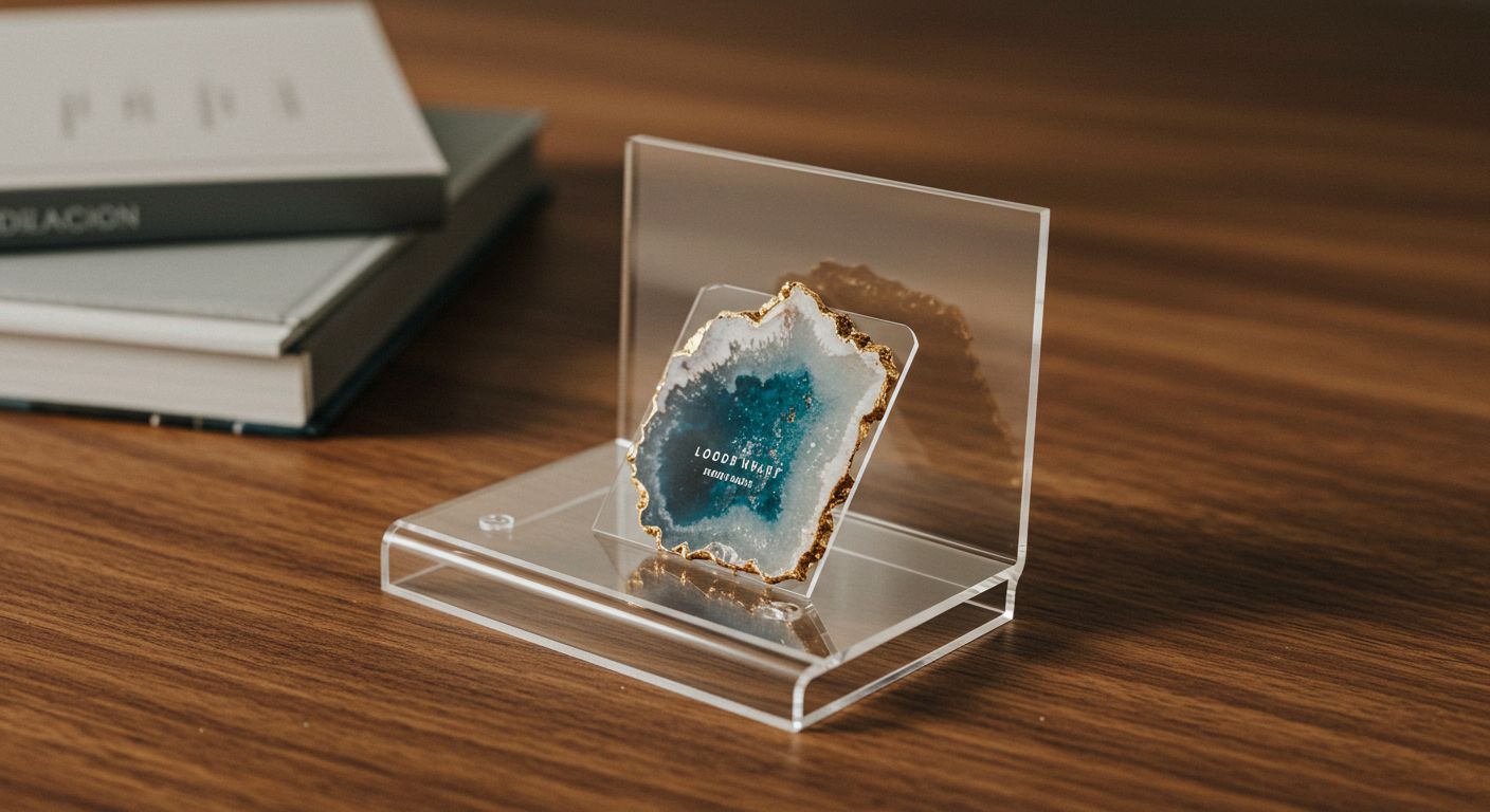 A modern display where products seem to float on transparent acrylic risers