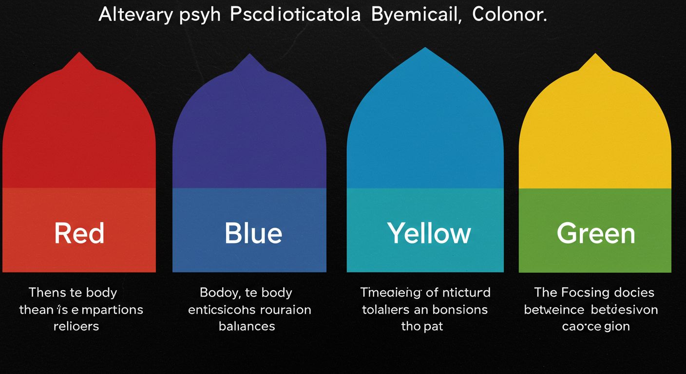 A simple diagram with four quadrants for Red (Body), Blue (Mind), Yellow (Emotion), and Green (Balance)