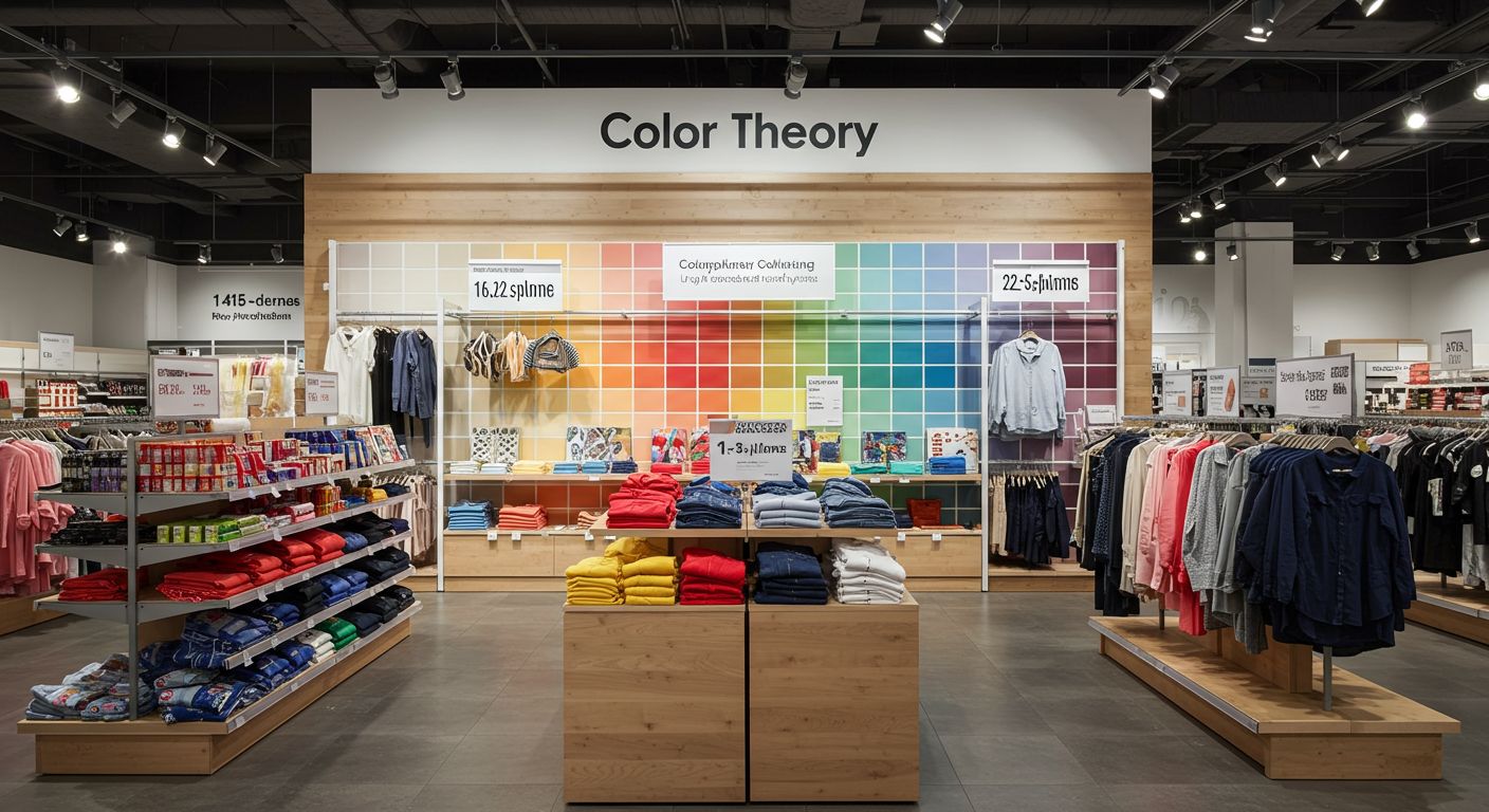A color wheel demonstrating complementary and analogous color schemes
