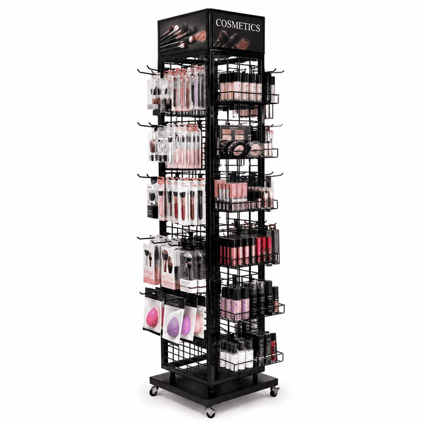 Metal Cosmetic Gridwall Tower Display