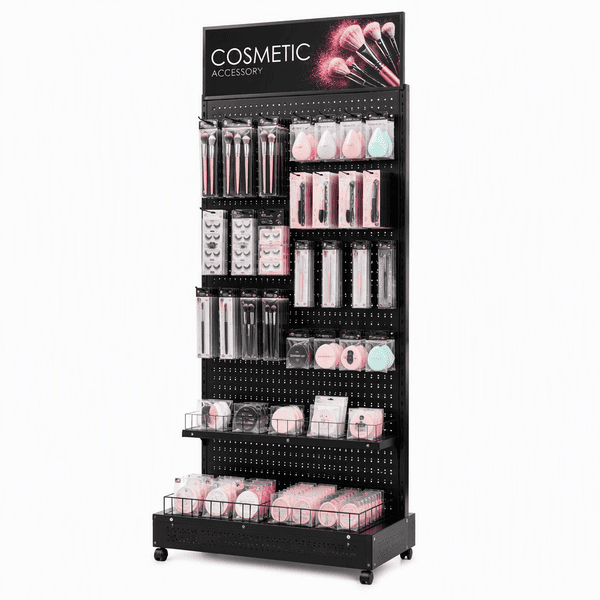 Metal Pegboard Cosmetic Accessory Floor Rack