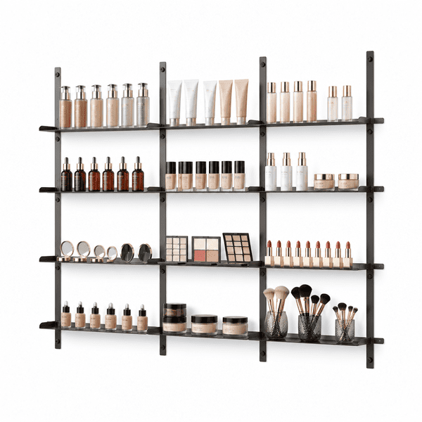 Wall-Mounted Metal Cosmetic Shelving System