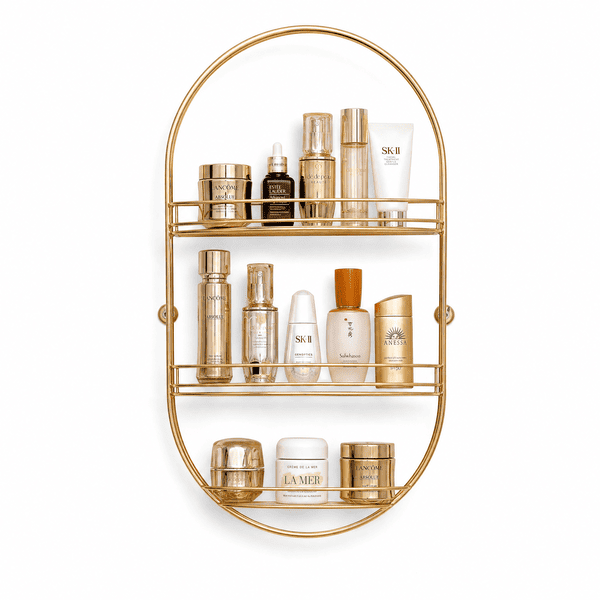 Wall-Mounted Metal Skincare Display Shelf