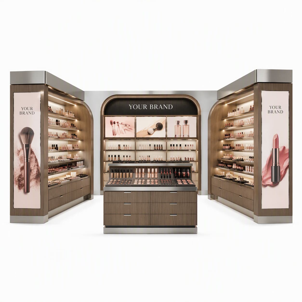 Bespoke Shopfitting 3 Way Makeup Retail Store Design