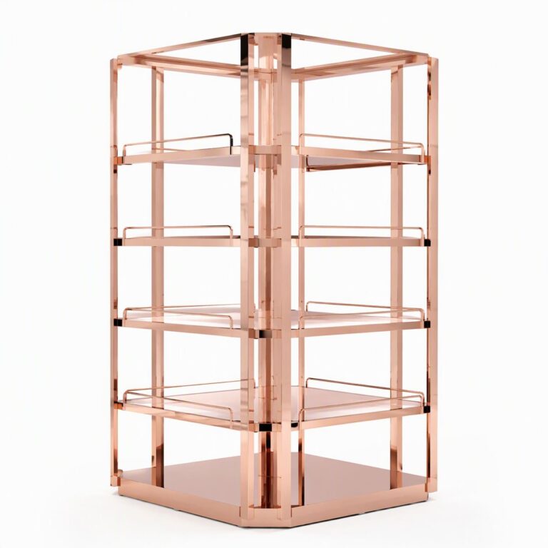 Bespoke Shopfitting 3 Way Rose Gold Luxury Endcap