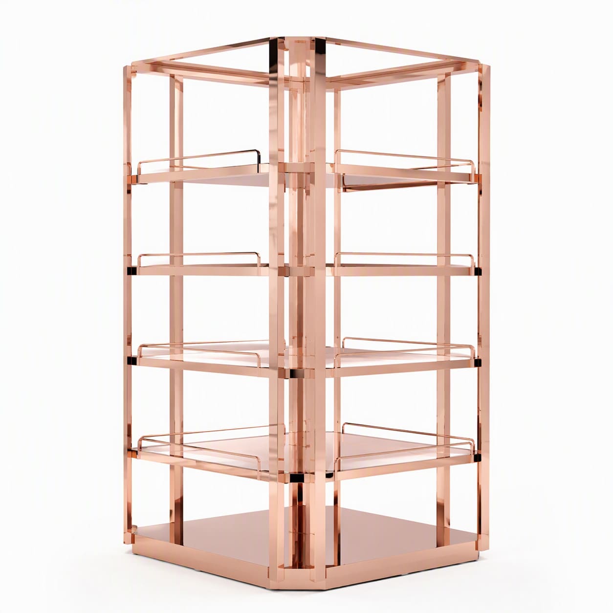 Bespoke Shopfitting 3 Way Rose Gold Luxury Endcap